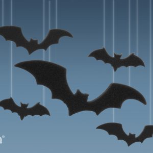 Murciélagos, Formas Halloween en espuma poliuretano color negro